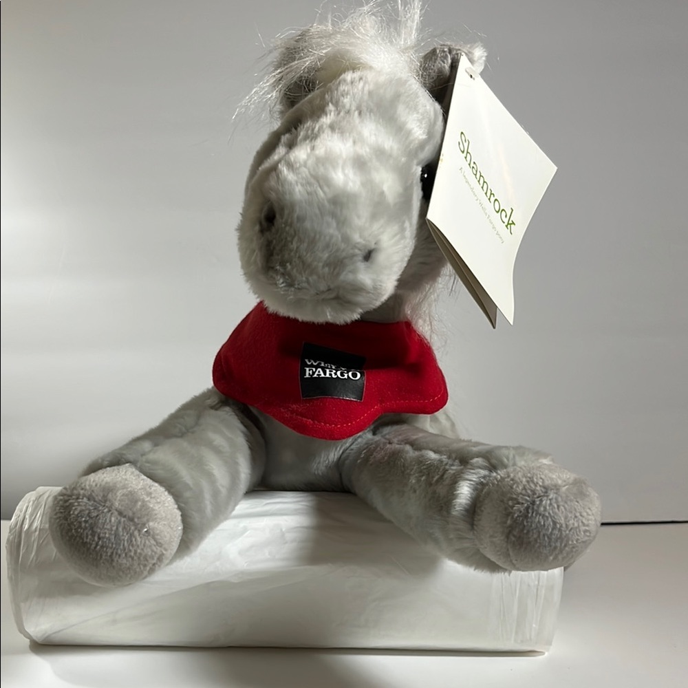 Gray Wells Fargo Stuffed Horse Named Shamrock